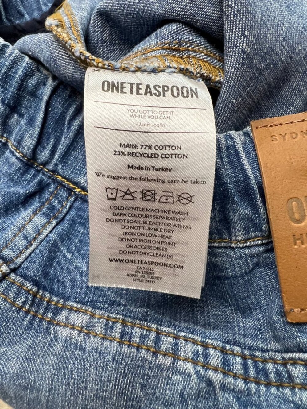 One Teaspoon Shabbies Drawstring Boyfriend Jean Joggers Pull On Ankle Relaxed M - Picture 4 of 11